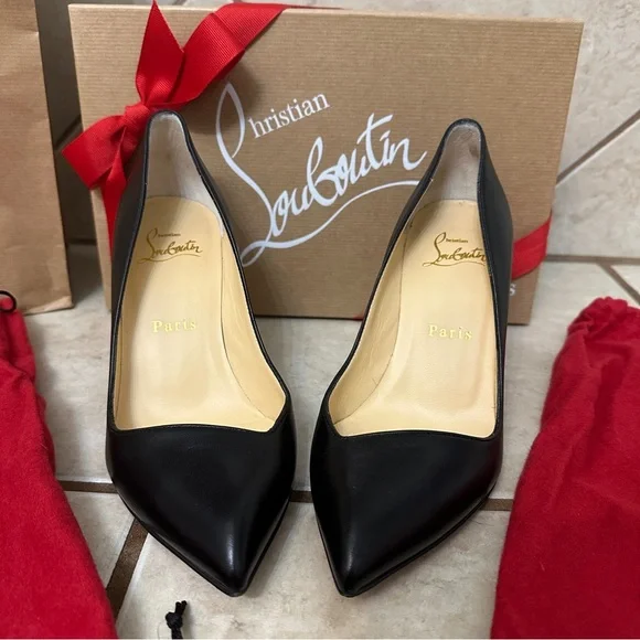 Christian Louboutin Corneille 85mm Nappa Black Size 35 - Picture 2 of 15